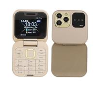 Flip Cell Phone for Seniors, 2G Unlocked Senior Flip Cell Phone, with 1.77 Inch Screen, Dual SIM Big Buttons LED Flashlight Senior Basic Cell Phone (Gold)