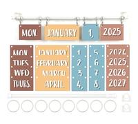 Flip Classroom Wall Calendar - Boho 2024 2025 Classroom and Home Decor, Homeschool Preschool Kids Toddler Circle Time Learning Calendar, School Class Teacher Organization(Boho Happy)