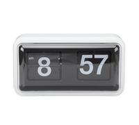 Flip Clock, Digital Number Alarm Clock Desk Clock Mechanical Clock Retro Clock Vintage Flip Down Shelf Clock with Transparent Cover for Home and Office Decorations (White)