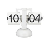 Flip Clock, Large Number Tabletop Retro Flip Clock Mechanical Flip Clock Digital Flip Down Clock Desk Clock for Home Livingroom 24 Hours (All White)