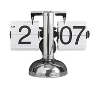 Flip Clock Vintage Desk Retro Down Digital Clock, Mechanical Auto Table Battery Powered Internal Gear Operated Automatic Page Turning Mechanical for Home Office Multifunctional