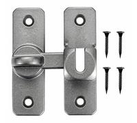 Flip Door Latch, 90°/180° Deadbolt Lock Sliding Door Lock, Safety Door Bolt Interior Door Latch Right Angle Door Lock Latch Hardware for Bathroom Garage Garden Window Barn (Grey)