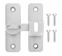 Flip Door Latch, 90°/180° Deadbolt Lock Sliding Door Lock, Safety Door Bolt Interior Door Latch Right Angle Door Lock Latch Hardware for Bathroom Garage Garden Window Barn (Silver)