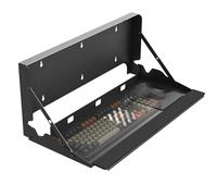 Flip-Down Keyboard Wall Tray, 24-Inch Wall-Mounted Platform with Mouse Pad & Wrist Rest, Space-Saving Design, Holds up to 22 lbs, Black