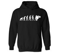 Flip Evolution of The Motorbike Biker Funny Joke Pullover Hoodie Black (L)
