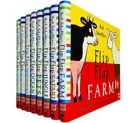 Flip Flap Series 8 Books Collection Set (Axel Scheffler's Flip Flap Dinosaurs, Safari, Farm, Jungle, Pets, Ocean, Frozen, Minibeasts)
