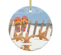Flip Flop Christmas Ceramic Love Personality Pendants, Shopping Malls, Shops, Home Decoration.