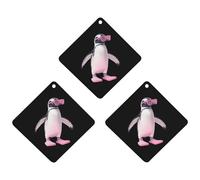 Flip Flop Penguins Hanging Car Air Fresheners 3Pcs Aromatherapy Tablets Automotive Fragrance Scented Card Decor Rhombus