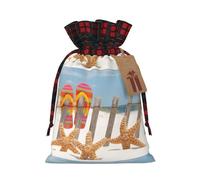 Flip Flop Printed Gift Bag, Perfect Color Blocking Burlap Gift Bag