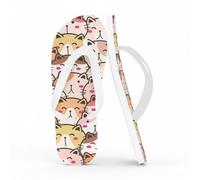 Flip Flop Slippers Blush Pink Kitty Faces Flip Flops Women Flops for Women Beach Pool Slides Beach Shoes Men Lightweight Summer Sandals Sister Gifts Girls Gifts, Size XXL