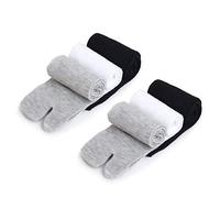 Flip Flop Socks Elastic Cotton Toe Socks Split-Toe Stylish Fun Casual Tabi Toe Socks Pack of 3(Black+White+Grey)