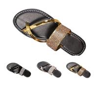 Flip Flop Women's Glitter, Slippers, Women's Summer Glitter, Slippers, Flat Non-Slip, Bath Slippers, Toe Separator, Round Breathable Flip Flops, Lightweight Beach Shoes, Comfortable Leisure Shoes