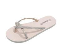 Flip Flop Women's Summer Shiny Rhinestone Casual Outer Flip Flops Beach Classic Flip Flops Sketches Women's Shoes, Toe Separator for Women, Sandals, Bathing Shoes, 100% Plastic-Free, Waterproof and