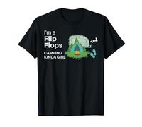 Flip Flops and Camping Girl Camper Campfire Adventure T-Shirt