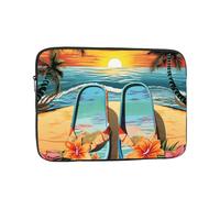 Flip Flops and Tropical Beach Scene Laptop Case 10 inch, Shockproof Protective Computer Sleeve Cover Water Resistant Laptop Bag Carrying Tablet Cover Briefcase Handbags Gifts for Men Women