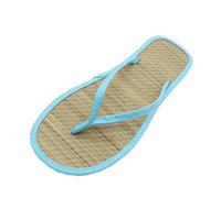 Flip Flops Bamboo Women's Slippers Toe Separator Summer Flower Sandals Flat Comfortable Non-Slip Silent Bamboo Rattan Flop Slippers Comfortable
