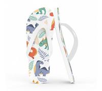 Flip Flops Blue Orange Dinosaur Foliage Flip Flops for Women Flop Slippers for Women Bathroom Slippers Bath Lightweight Summer Sandals Birthday Gifts Friendship Gifts, Size XS