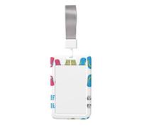 Flip Flops Calligraphy Beach Shoes Print Detachable Neck Lanyardbadge Holder Card Name Protector Cover with Lanyard Strap