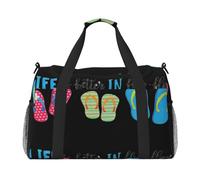 Flip Flops Calligraphy Beach Shoes Travel Duffel Bag Weekend Bag Weekender Overnight Carry On Hand Bag Workout Sport Hospital