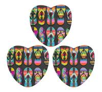 Flip Flops Car Air Freshener, 3 Pcs Love form Hanging Air Freshener Cards, Long Lasting Fragrance Scented Cards for Car, Home, Office Black-style
