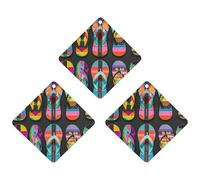 Flip Flops Car Air Freshener, 3 Pcs Rhombus Hanging Air Freshener Cards, Long Lasting Fragrance Scented Cards for Car, Home, Office White-style