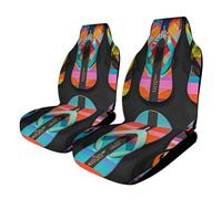 Flip Flops Car Seat Covers Universal, 2PCS Carseat Protector - Stretchable Fabric, Anti-Slip Elastic Car Seat Protector for Cars, SUV, Trucks