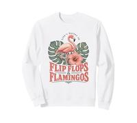 Flip Flops Flamingos Tropical Beach Vacation Hibiscus Lover Sweatshirt