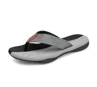 Flip Flops for Mens Ergonomic Arch Support Woven Upper Sport Flip Flops Fashion Causal Beach Thong Sandals Black Grey 11 UK