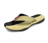 Flip Flops for Mens Ergonomic Arch Support Woven Upper Sport Flip Flops Fashion Causal Beach Thong Sandals Black Green 11 UK