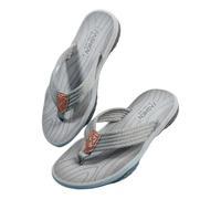 Flip Flops for Mens Ergonomic Arch Support Woven Upper Sport Flip Flops Fashion Causal Beach Thong Sandals Grey 7 UK