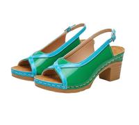 Flip Flops for Women Non-Slip Comfortable with Clip Toes, Lightweight Flip Flops Soft Soles Hiking Shoes with Peach Heart Toe Sandals Summer Beach Sandals for Holidays, Green, 4 UK