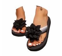 Flip Flops for Women Slides Wedge Sandals Waterproof Womens Orthopedic Adjustable Strap Arch Support Women's Sandles Closed Toe Ladies Cushioned Sliders Black Size 7