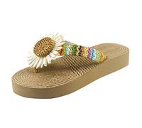 Flip Flops For Women With Comfortable Arch Support -Flops Shoes Sandals Flowers Home Breathable Weave Slipper Flat Beach Black Womens Uk Ladies Flop Archers Leather Khaki 5