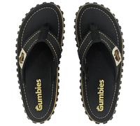 Gumbies Islander Flip-Flops | Unisex Classic Canvas Flip-Flops with Recycled Rubber Outsole & Cotton Footbed | Contoured, Lightweight & Everyday Comfortable | Classic Black | EU 36