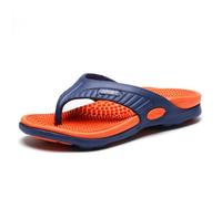 Flip-flops Massage Slippers, Summer Breathable Beach Shoes,Acupressure Massage Slippers,Comfort Arch Flip Flop Sandal for Plantar Fasciitis Flat Feet Heel Pain Relief(Size:EU 46,Color:Orange)