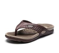 Flip-flops Massage Slippers,Summer Breathable Beach Shoes,Acupressure Massage Slippers,Relief Plantar Fasciitis Heel Arch Arthritis Pain Sandals(Size:EU 42,Color:Brown)