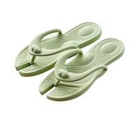Flip Flops Men's Shower Slippers Men's Wide Foot Massage Slippers with Acupressure Flat Slippers Soft Footbed Barefoot Shoes Barefoot Toe Separator Bath Slippers Peep Toe Slippers, hellgrün, 4 UK