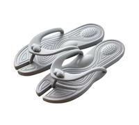 Flip Flops Men's Shower Slippers Men's Wide Foot Massage Slippers with Acupressure Flat Slippers Soft Footbed Barefoot Shoes Barefoot Toe Separator Bath Slippers Peep Toe Slippers, darkgray, 8 UK