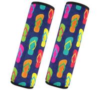 Flip Flops Pattern on Blue Comfortable Seat Belt Covers Seat Belt Pads for Adults