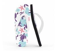 Flip Flops Purple Sea Turtle Ladies Summer Slippers Flip Flops Mens Bath Slippers Beach Shoes Men Ladies Summer Lightweight Flop Wedding Gifts Valentines Day Gifts, Size 8 (265MM)