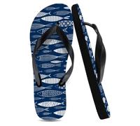 Flip Flops Slippers Unisex Men's Slide Sandals Black, White Gray Striped Sardines Summer Shoes for Men Soft Sole Slides Grandpa Gifts Mens Gifts, Size 10 (285MM)