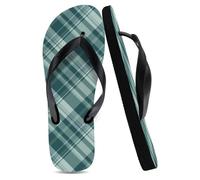 Flip Flops Slippers Unisex Women's Flip-Flops Black, Green Beige Argyle Plaid Shower Shoes Lightweight Summer Sandals Funny Gifts for Women Dad Gifts, Size XL