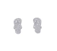 Flip Flops Stud Earrings Creative Cute Funny Stud Earrings sandbeach Sandals Slipper Hypoallergenic Post Stud Earrings Fine Jewelry for Women Gifts for Her (Silver)
