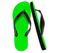 Flip Flops Unisex Flip Flops Womens Black, Neon Green Garden Poolside Slippers Soft Sole Slides Valentines Gifts Her Grandpa Gifts, Size 6 (250MM)