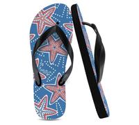 Flip Flops Unisex Sliders Women Black, Blue Red Stars Bathroom Slippers Women Lightweight Summer Sandals New Home Gifts Birthday Gifts, Size L