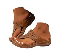 Flip Flops Women Shoes Summer Woman Flip Flops Women Beach Sandal Platform Sandals Single Strap Thick Sole Vintage Style Quick Dry Wear-Resistant Lightweight No Rubbing Classic, brown, 9.5 UK