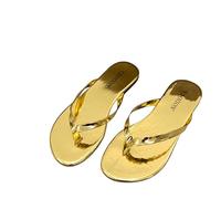 Flip Flops Women Vegan Slip On Thong Sandals Gold