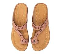 Flip Flops Women's Elegant Beach Sandals Soft Sole Sandals Women's Flat Trekking Sandals Hallux Valgus Summer Outdoor Sandals Non-Slip Toe Separator Lightweight Comfortable Roman Sandals for Holiday