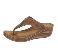 Flip Flops Women's Elegant with Wedge Heel, Sandals Women's Glitter Rhinestone Toe Separator with Footbed Beach Shoes Casual Slippers Open Toe Breathable Slippers Plain Slippers Lightweight Slippers