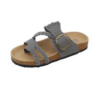 Flip Flops Women's Sandals Cork Footbed Mules Slides | Soft footbed braided strap toe loop adjustable metal buckle bohemian summer style beach holiday summer shoes